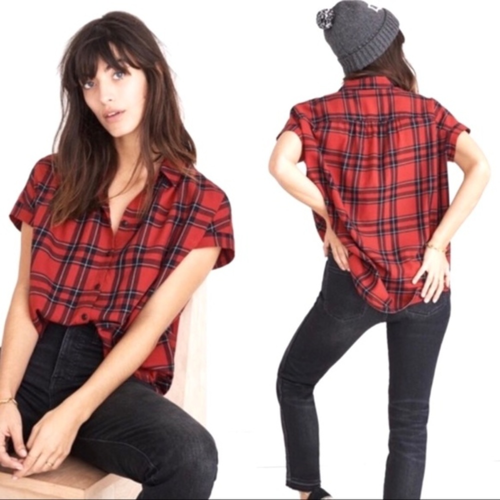 Madewell Central Shirt Red Plaod